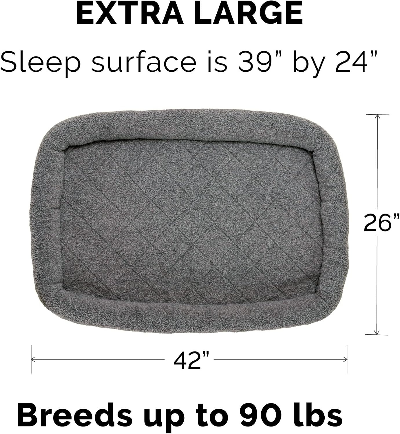 image:imageFurHaven Dog Bed for Extra Small Dogs amp Cats Bolster Crate Pad with Soft Supportive Base for Carriers amp Kennels Machine Washable Extra Small Sherpa Fleece CreamGray