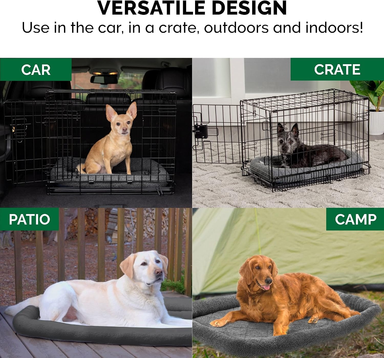 image:imageFurHaven Dog Bed for Extra Small Dogs amp Cats Bolster Crate Pad with Soft Supportive Base for Carriers amp Kennels Machine Washable Extra Small Sherpa Fleece GraySmall