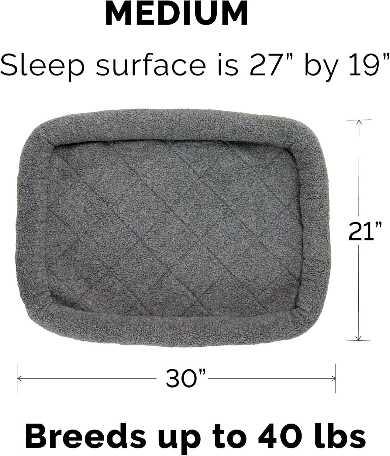image:imageFurHaven Dog Bed for Extra Small Dogs amp Cats Bolster Crate Pad with Soft Supportive Base for Carriers amp Kennels Machine Washable Extra Small Sherpa Fleece CreamGray
