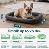 FurHaven Dog Bed for Extra Small Dogs & Cats, Bolster Crate Pad with Soft Supportive Base for Carriers & Kennels, Machine Washable, Extra Small, Sherpa Fleece, Cream(Gray)