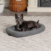 FurHaven Dog Bed for Extra Small Dogs & Cats, Bolster Crate Pad with Soft Supportive Base for Carriers & Kennels, Machine Washable, Extra Small, Sherpa Fleece, Gray(Small (Pack of 2))