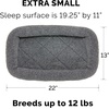 FurHaven Dog Bed for Extra Small Dogs & Cats, Bolster Crate Pad with Soft Supportive Base for Carriers & Kennels, Machine Washable, Extra Small, Sherpa Fleece, Gray(Small (Pack of 2))
