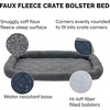 FurHaven Dog Bed for Extra Small Dogs & Cats, Bolster Crate Pad with Soft Supportive Base for Carriers & Kennels, Machine Washable, Extra Small, Sherpa Fleece, Gray(Small (Pack of 2))