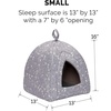 Furhaven Cat Bed Cave for Indoor Cats & Small Dogs, Washable & Foldable w/ Removable Cushion – Polycanvas Print Pet Tent – Gray Terazzo, Small