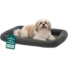 image:imageFurHaven Dog Bed for Extra Small Dogs amp Cats Bolster Crate Pad with Soft Supportive Base for Carriers amp Kennels Machine Washable Extra Small Sherpa Fleece CreamGray