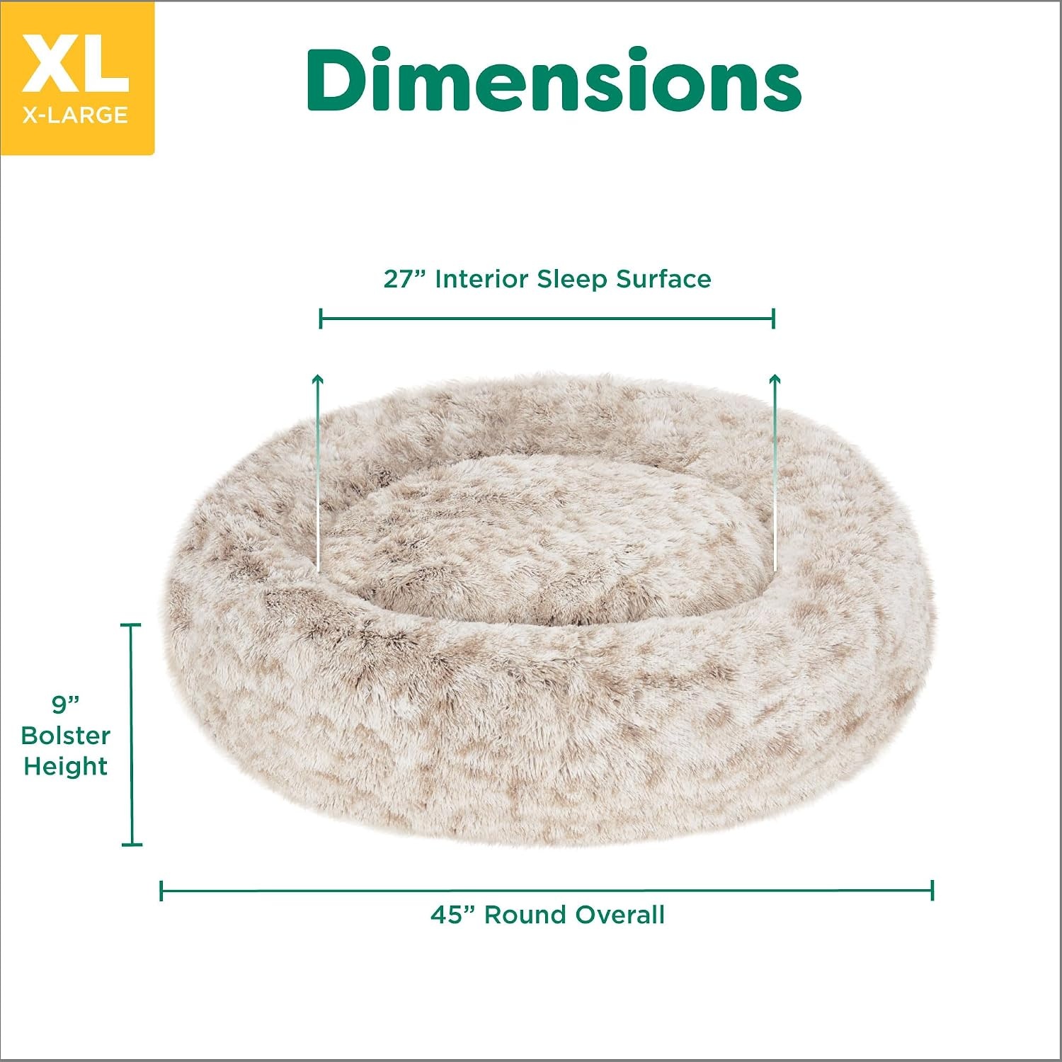 image:imageFurHaven 23 Calming Donut Dog Bed for Small Dogs amp Cats Round Plush Donut Design with Soft Filling for Snuggling Comfort Removable Washable Cover Small Shaggy Faux Fur Mist GrayDriftwood
