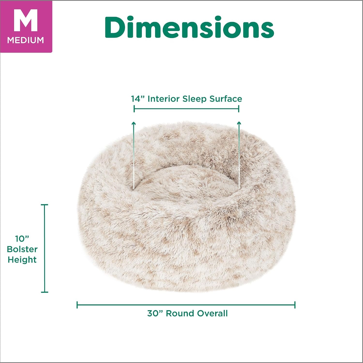 image:imageFurHaven 23 Calming Donut Dog Bed for Small Dogs amp Cats Round Plush Donut Design with Soft Filling for Snuggling Comfort Removable Washable Cover Small Shaggy Faux Fur Mist GrayDriftwood
