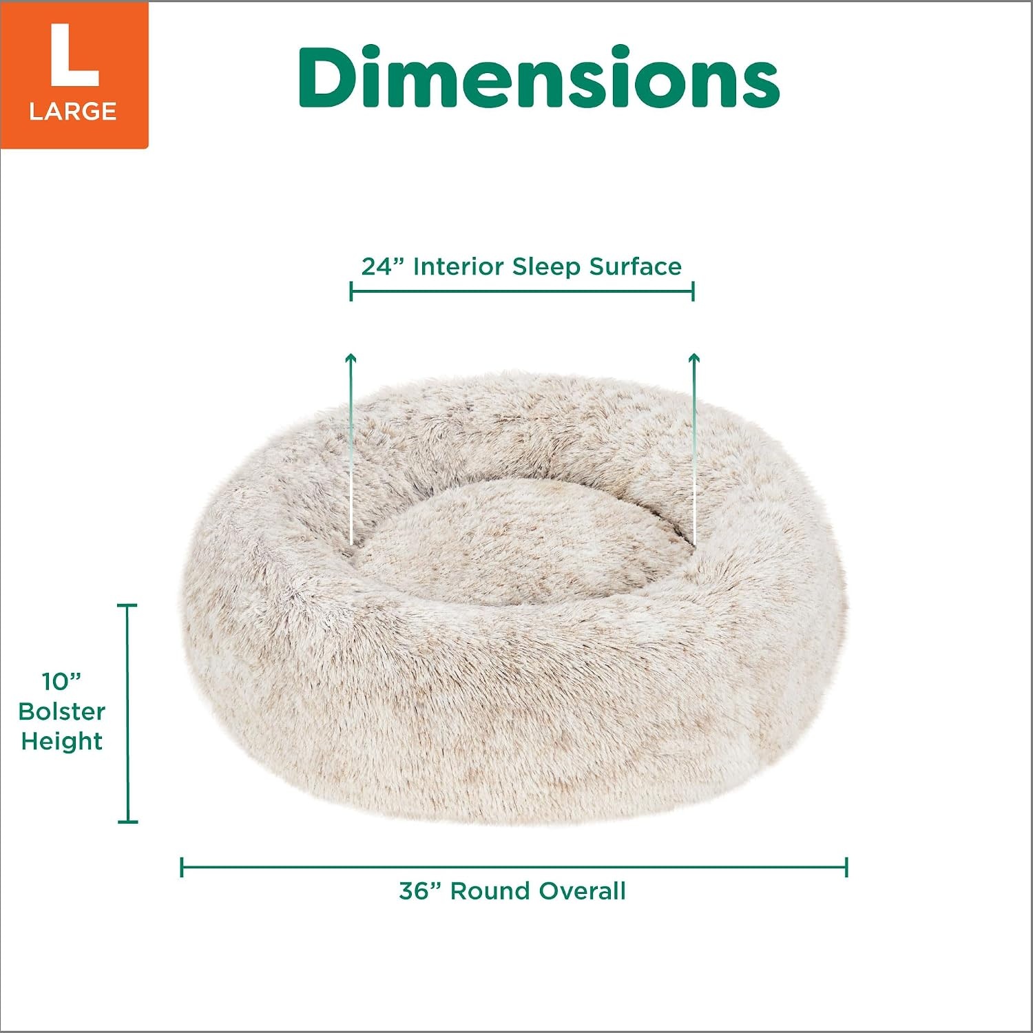 image:imageFurHaven 23 Calming Donut Dog Bed for Small Dogs amp Cats Round Plush Donut Design with Soft Filling for Snuggling Comfort Removable Washable Cover Small Shaggy Faux Fur Mist GrayDriftwood