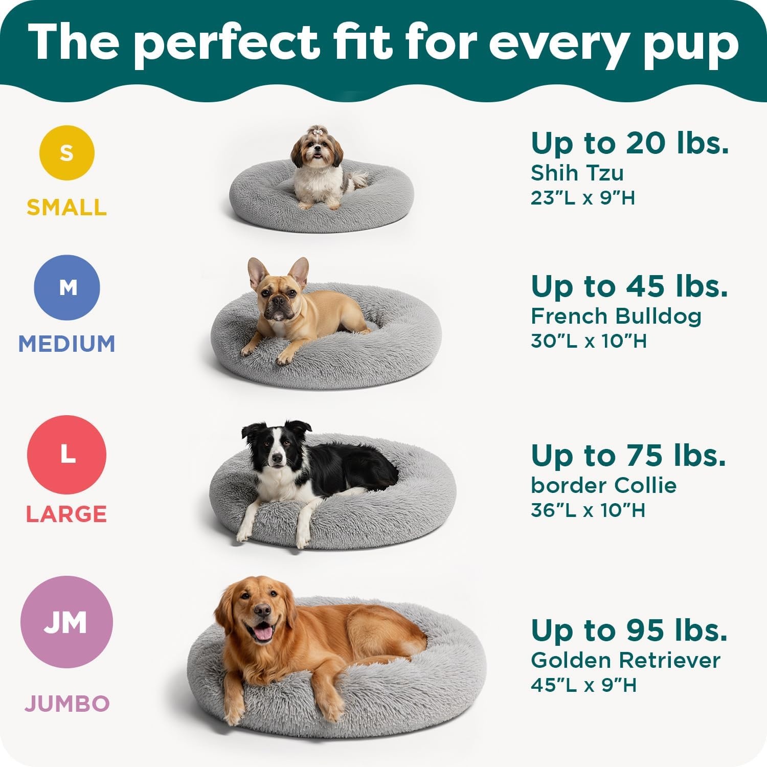 image:imageFurHaven 23 Calming Donut Dog Bed for Small Dogs amp Cats Round Plush Donut Design with Soft Filling for Snuggling Comfort Removable Washable Cover Small Shaggy Faux Fur Mist GrayGray