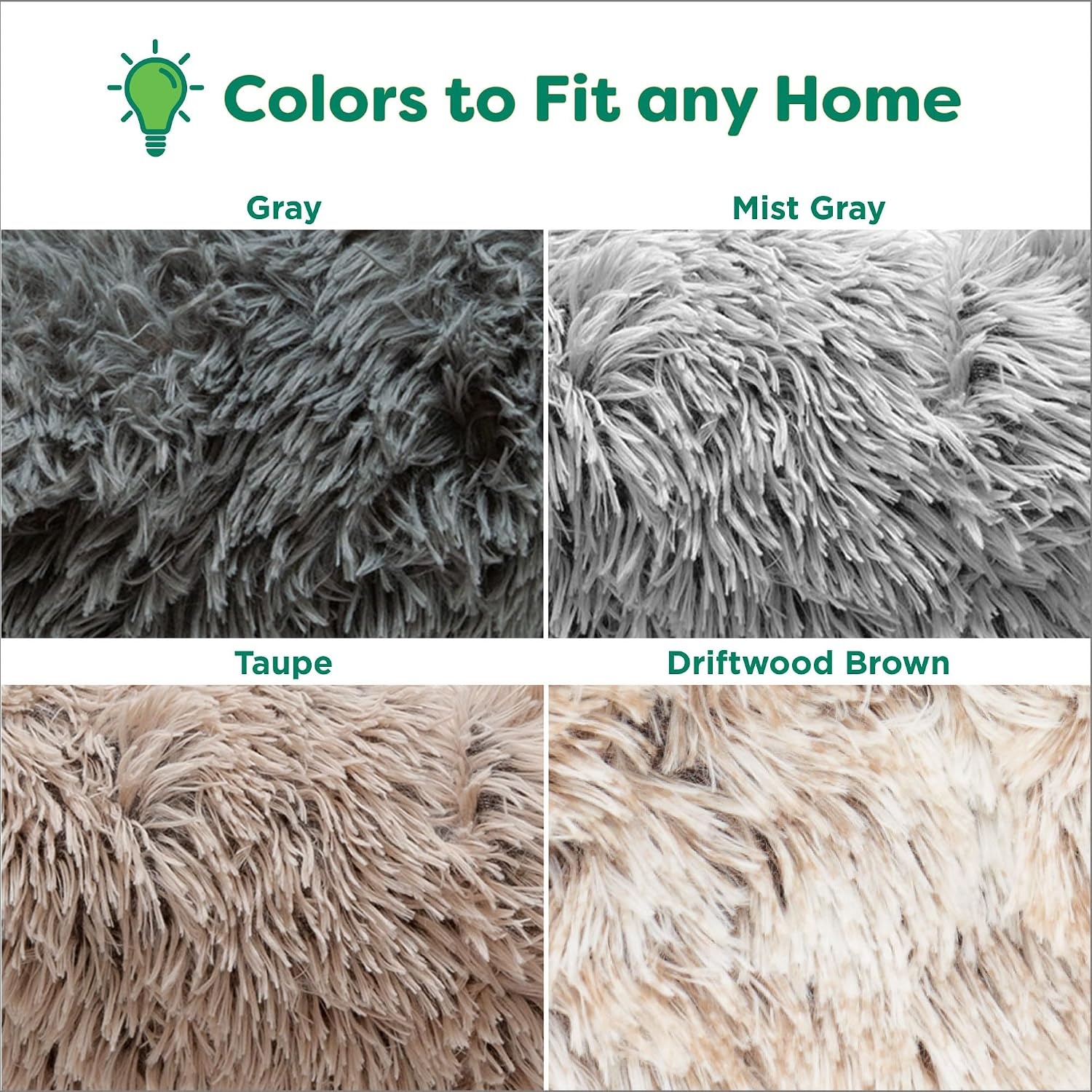 image:imageFurHaven 23 Calming Donut Dog Bed for Small Dogs amp Cats Round Plush Donut Design with Soft Filling for Snuggling Comfort Removable Washable Cover Small Shaggy Faux Fur Mist GrayTaupe