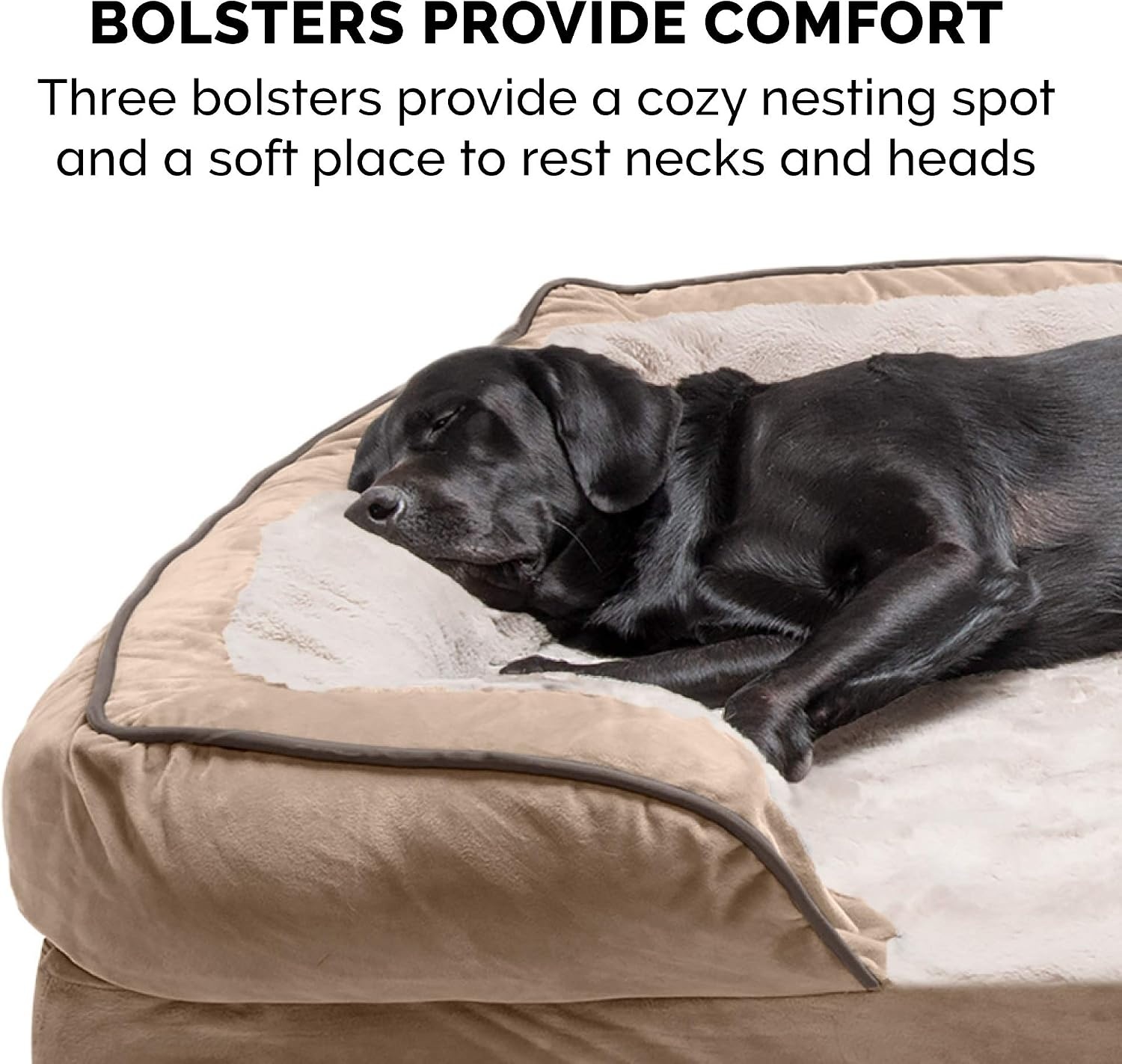 image:imageFurHaven Cooling Gel Dog Bed for Large Dogs Perfect Comfort Sofa Bed Cool GelTop Foam amp Solid Orthopedic Foam Base for Joint Support Removable Washable Cover Jumbo XL Plush amp Velvet BrownstoneBrownstone