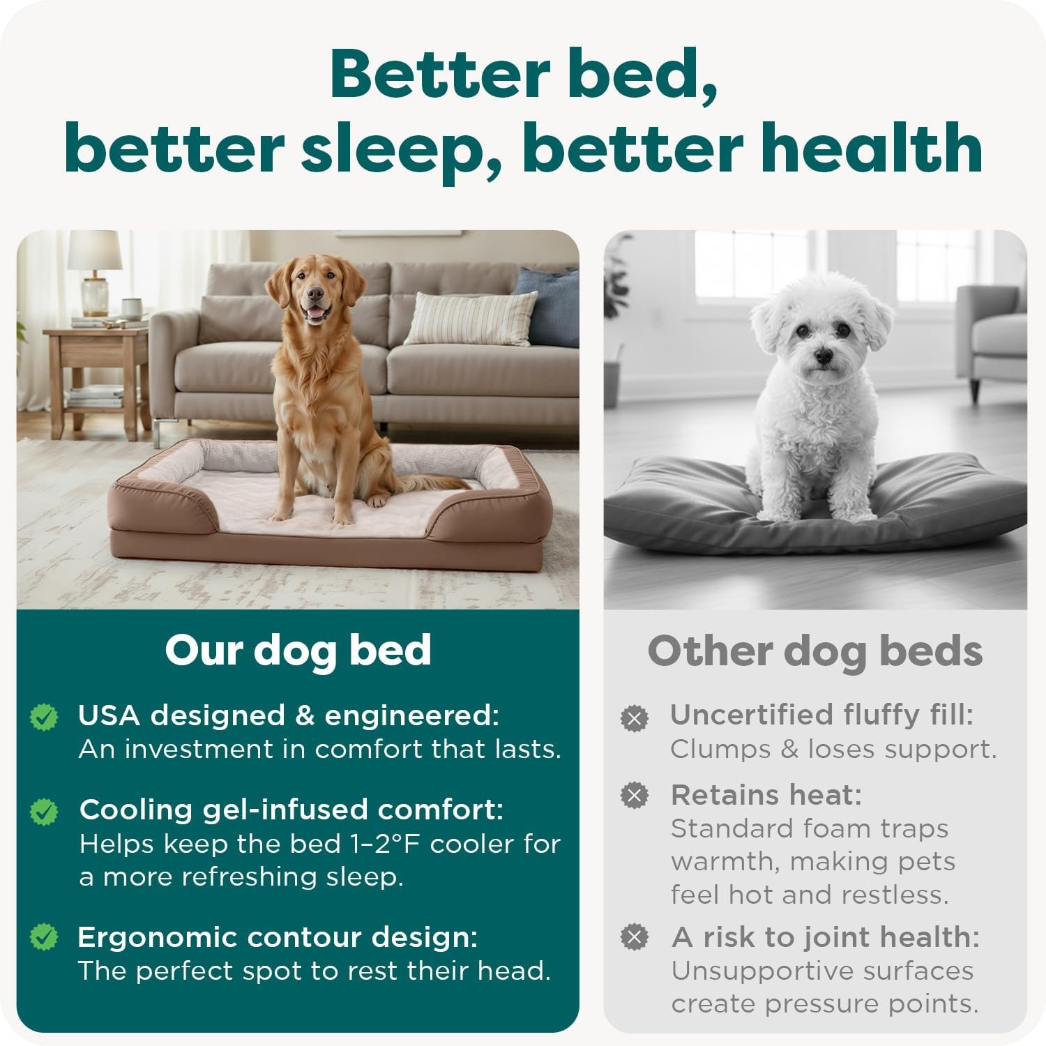 image:imageFurHaven Cooling Gel Dog Bed for Large Dogs Perfect Comfort Sofa Bed Cool GelTop Foam amp Solid Orthopedic Foam Base for Joint Support Removable Washable Cover Jumbo XL Plush amp Velvet BrownstoneBrownstone
