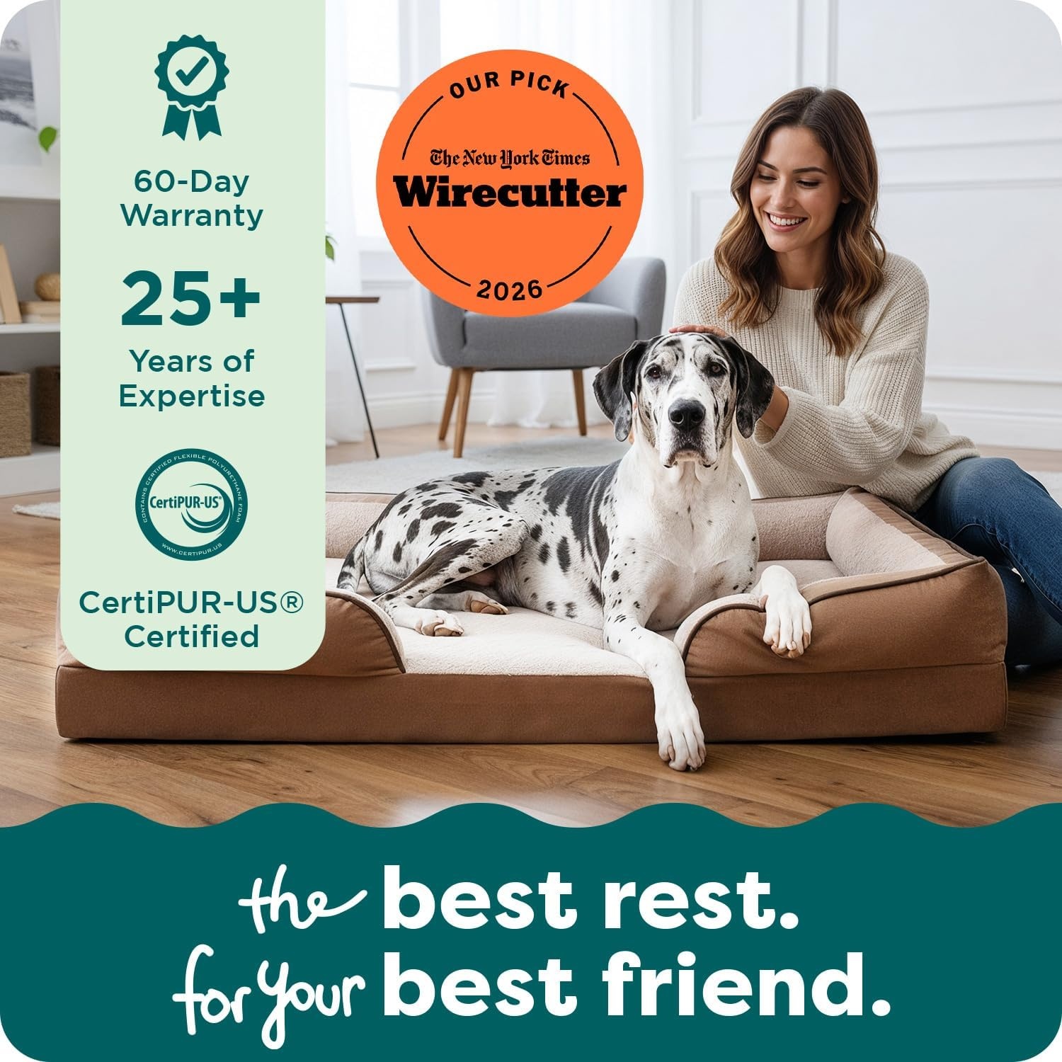 image:imageFurHaven Cooling Gel Dog Bed for Large Dogs Perfect Comfort Sofa Bed Cool GelTop Foam amp Solid Orthopedic Foam Base for Joint Support Removable Washable Cover Jumbo XL Plush amp Velvet BrownstoneBrownstone