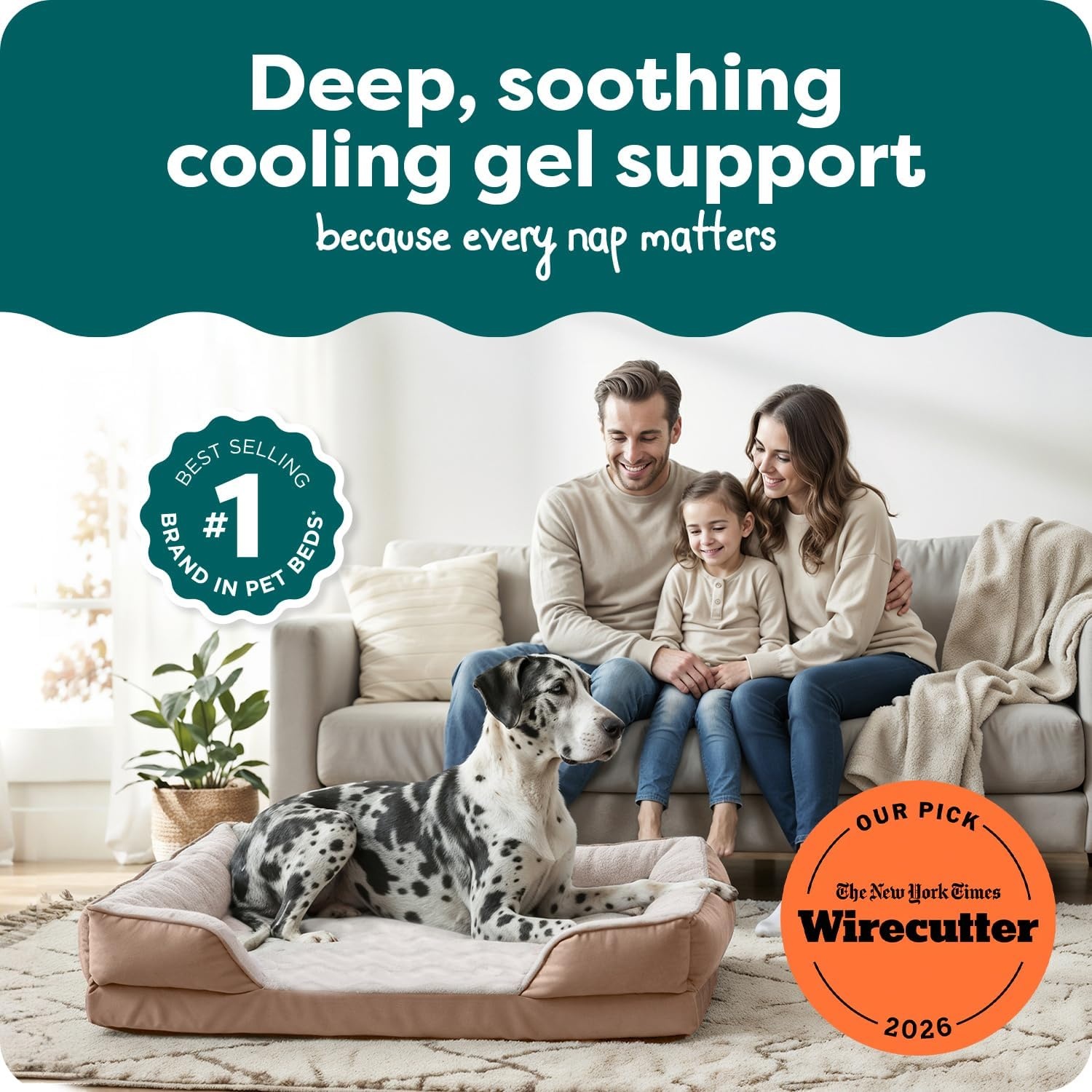 image:imageFurHaven Cooling Gel Dog Bed for Large Dogs Perfect Comfort Sofa Bed Cool GelTop Foam amp Solid Orthopedic Foam Base for Joint Support Removable Washable Cover Jumbo XL Plush amp Velvet BrownstoneBrownstone