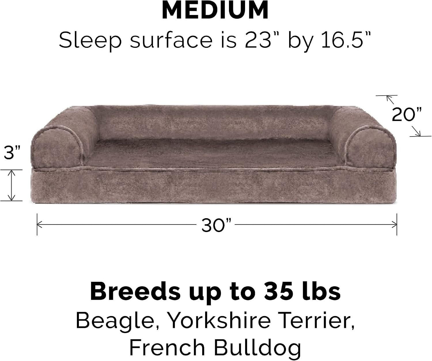 image:imageFurHaven Dog Bed Cover Replacement SofaStyle Design with Soft Breathable Fabric for Cozy Comfort Machine Washable Jumbo Plus XXL Plush amp Velvet Waves BrownstoneFaux Fur Velvet Driftwood Brown