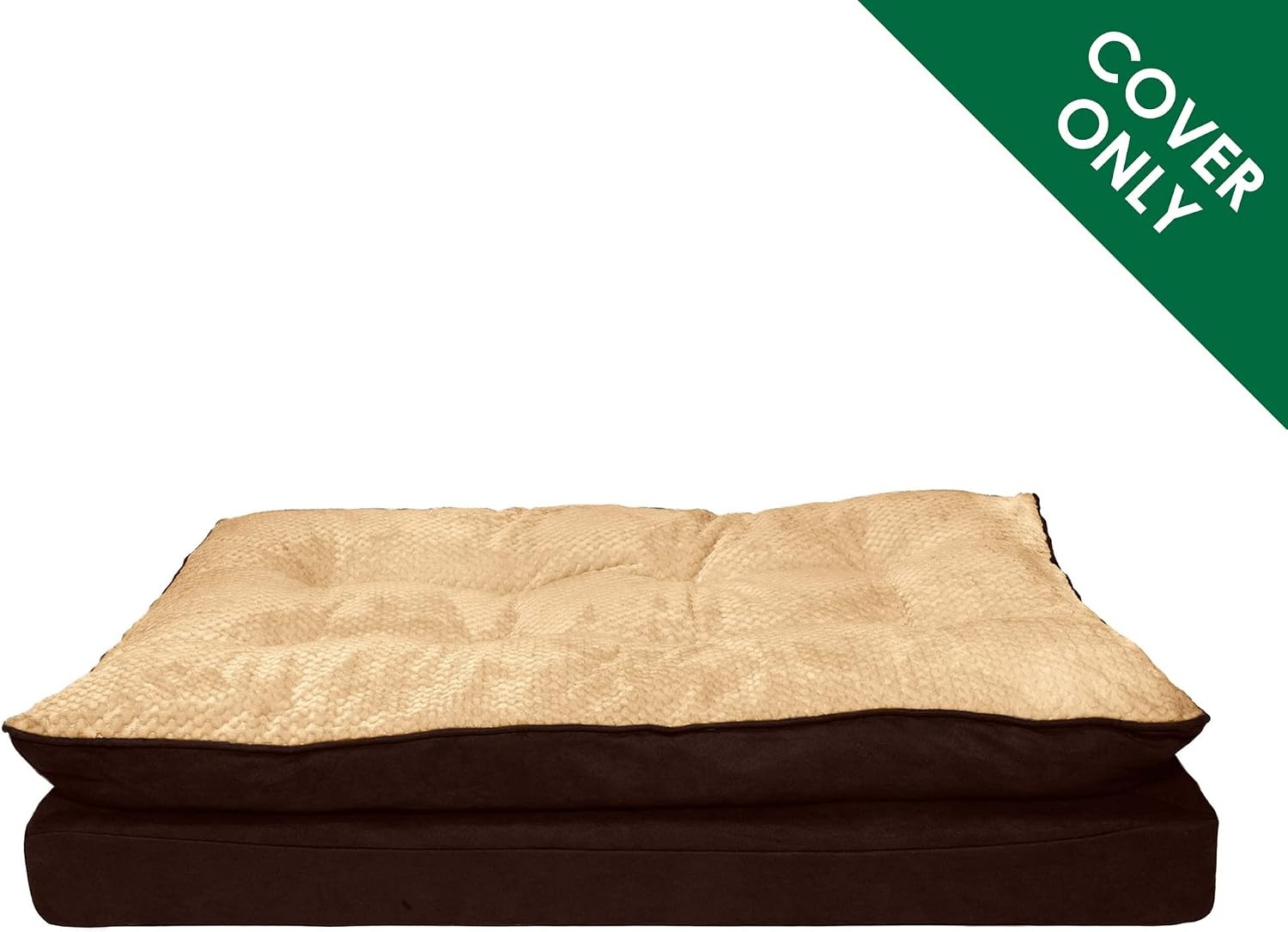 image:imageFurHaven Dog Bed Cover Replacement SofaStyle Design with Soft Breathable Fabric for Cozy Comfort Machine Washable Jumbo Plus XXL Plush amp Velvet Waves BrownstonePillow Top Minky Plush Suede French Roast