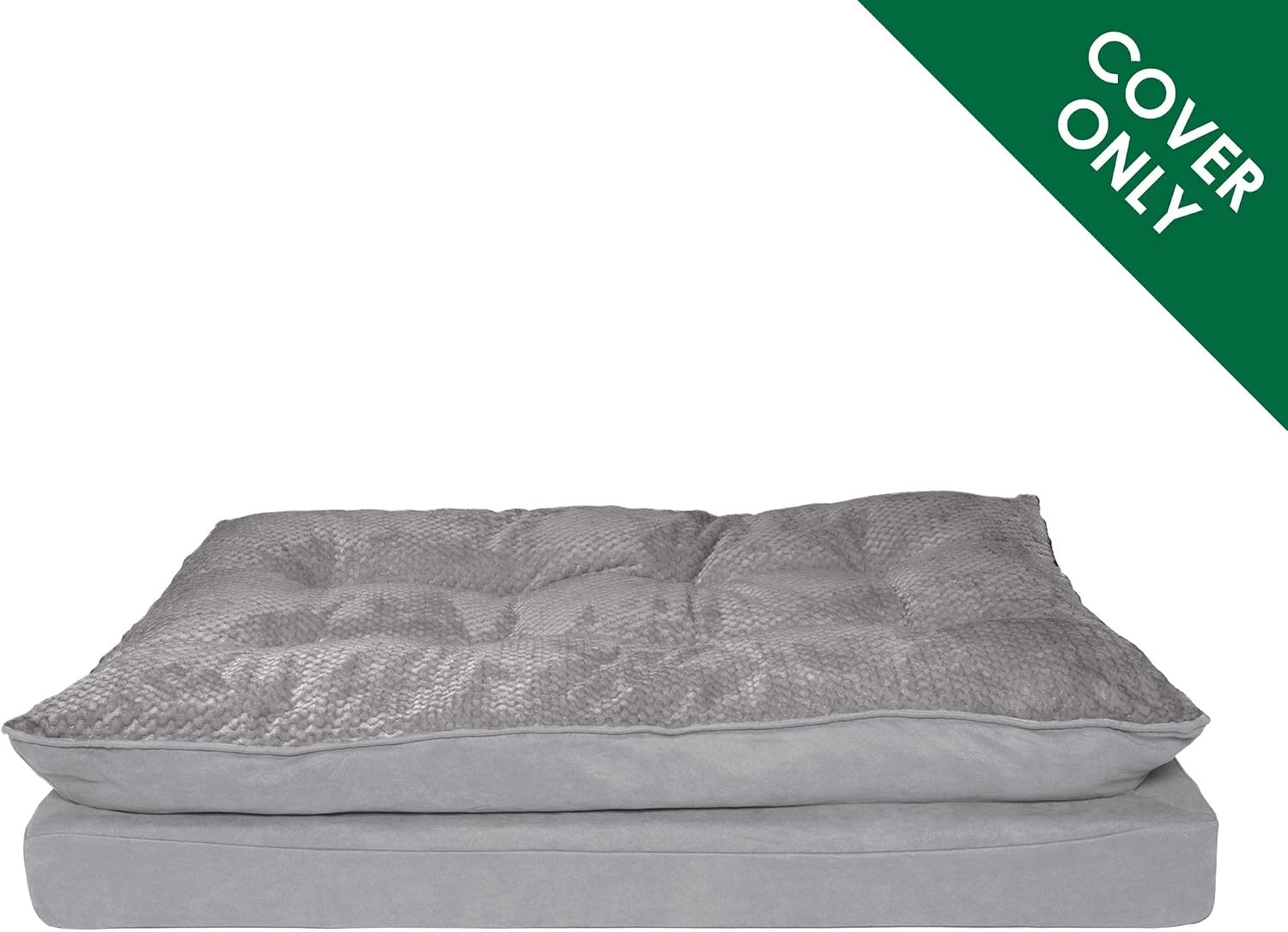 image:imageFurHaven Dog Bed Cover Replacement SofaStyle Design with Soft Breathable Fabric for Cozy Comfort Machine Washable Jumbo Plus XXL Plush amp Velvet Waves BrownstonePillow Top Minky Plush Suede Titanium Gray