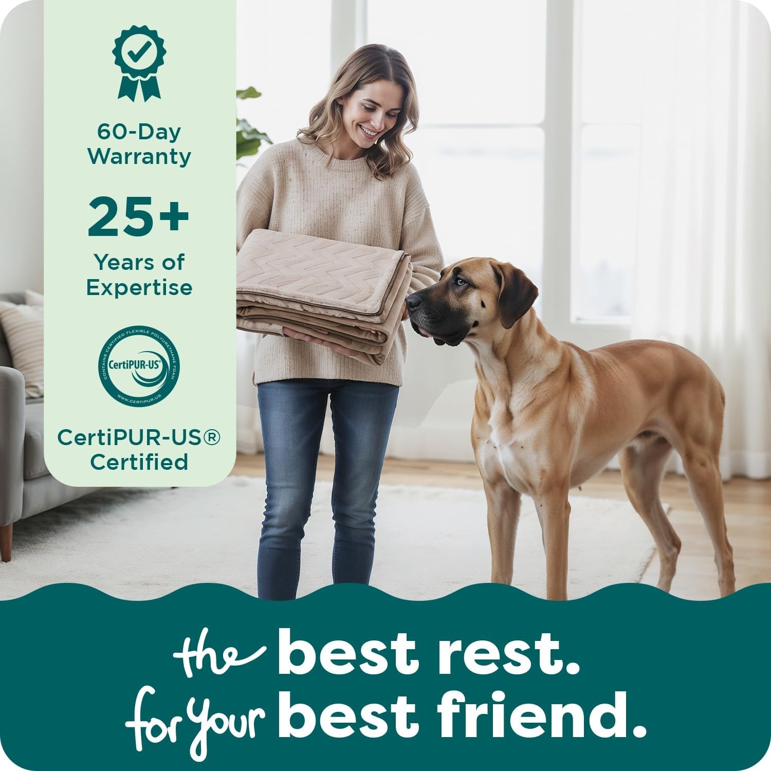 image:imageFurHaven Dog Bed Cover Replacement SofaStyle Design with Soft Breathable Fabric for Cozy Comfort Machine Washable Jumbo Plus XXL Plush amp Velvet Waves BrownstoneBrownstone