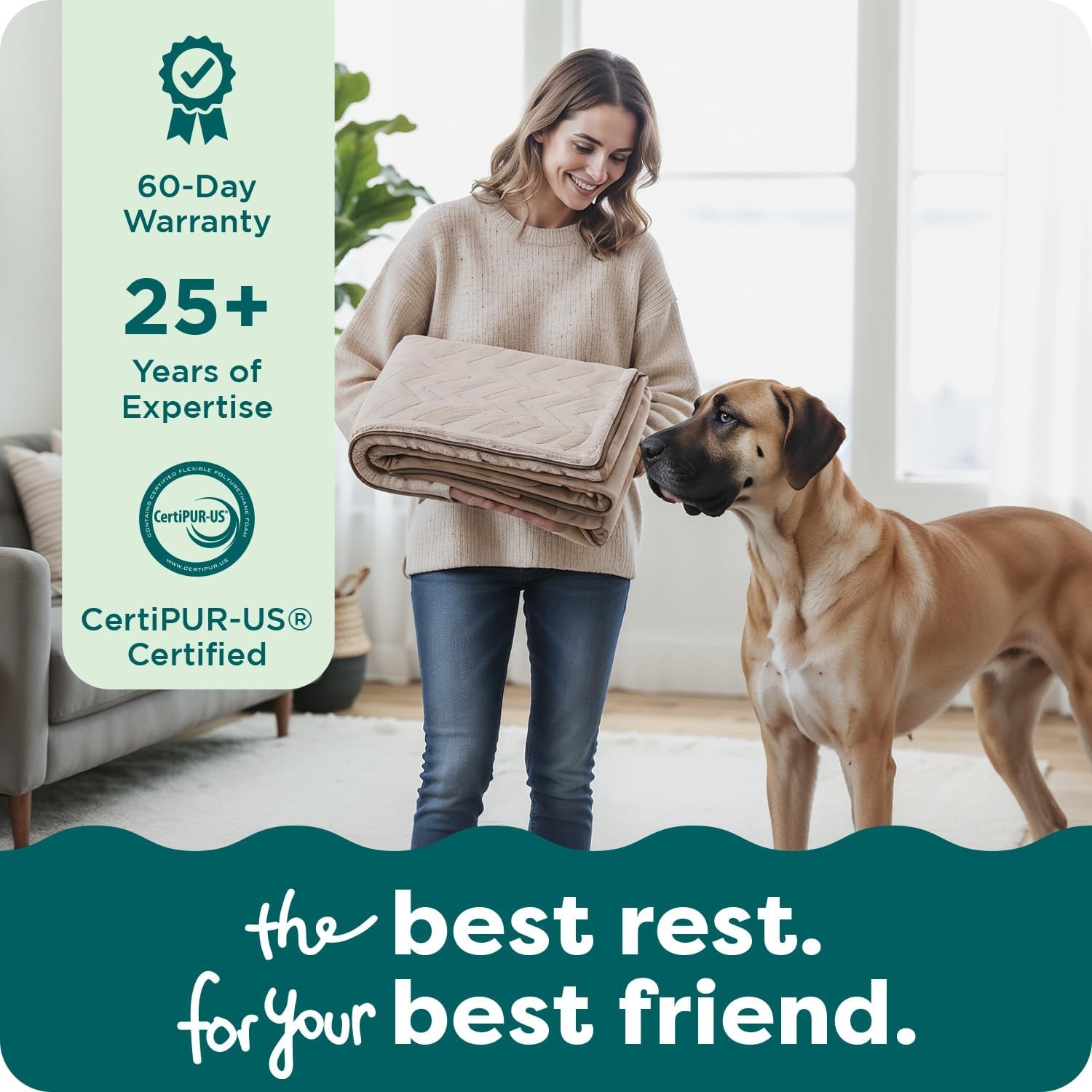 image:imageFurHaven Dog Bed Cover Replacement SofaStyle Design with Soft Breathable Fabric for Cozy Comfort Machine Washable Jumbo Plus XXL Plush amp Velvet Waves BrownstoneBrownstone