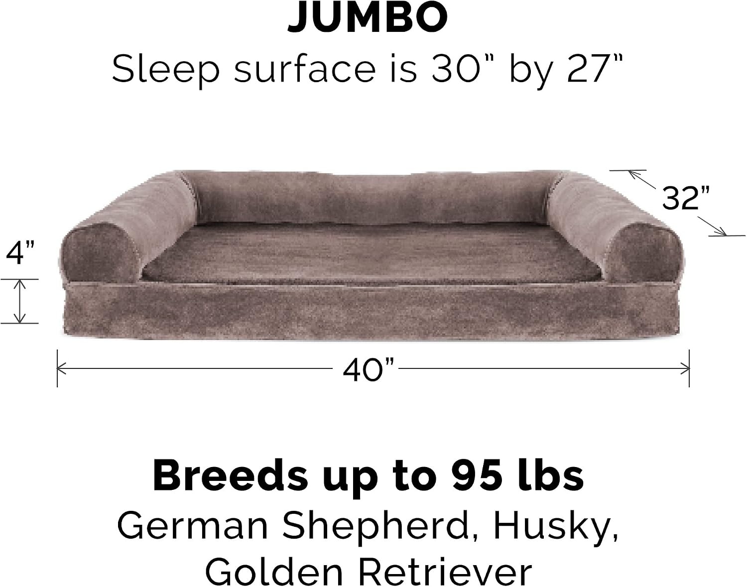image:imageFurHaven Dog Bed Cover Replacement SofaStyle Design with Soft Breathable Fabric for Cozy Comfort Machine Washable Jumbo Plus XXL Plush amp Velvet Waves BrownstoneFaux Fur Velvet Driftwood Brown