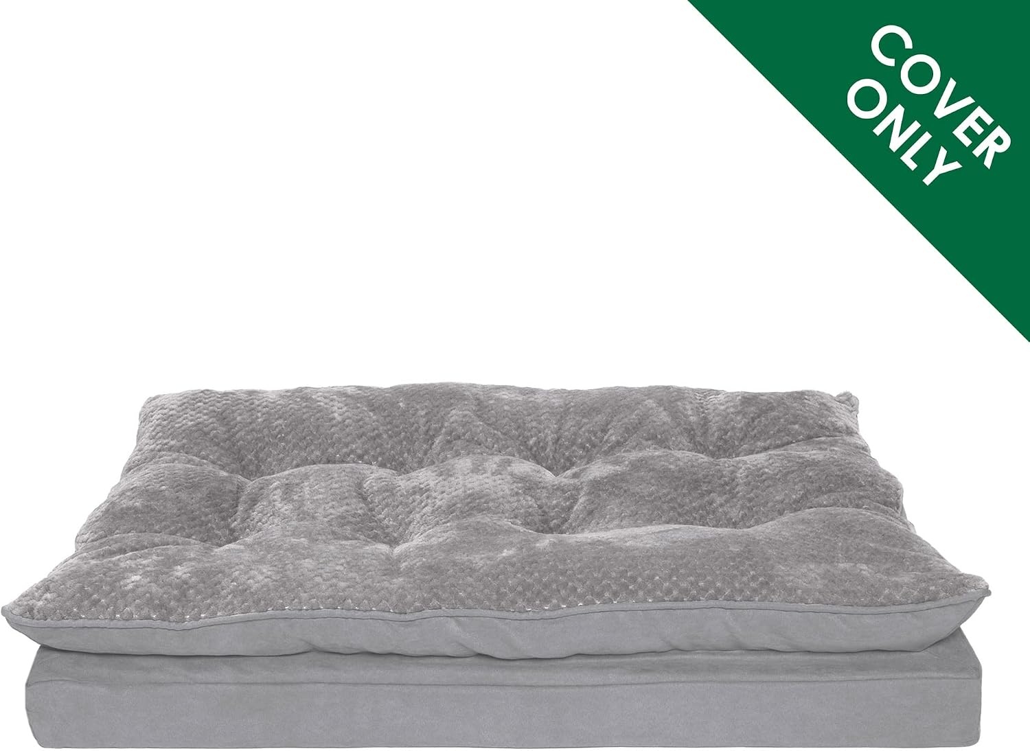 image:imageFurHaven Dog Bed Cover Replacement SofaStyle Design with Soft Breathable Fabric for Cozy Comfort Machine Washable Jumbo Plus XXL Plush amp Velvet Waves BrownstonePillow Top Minky Plush Suede Titanium Gray