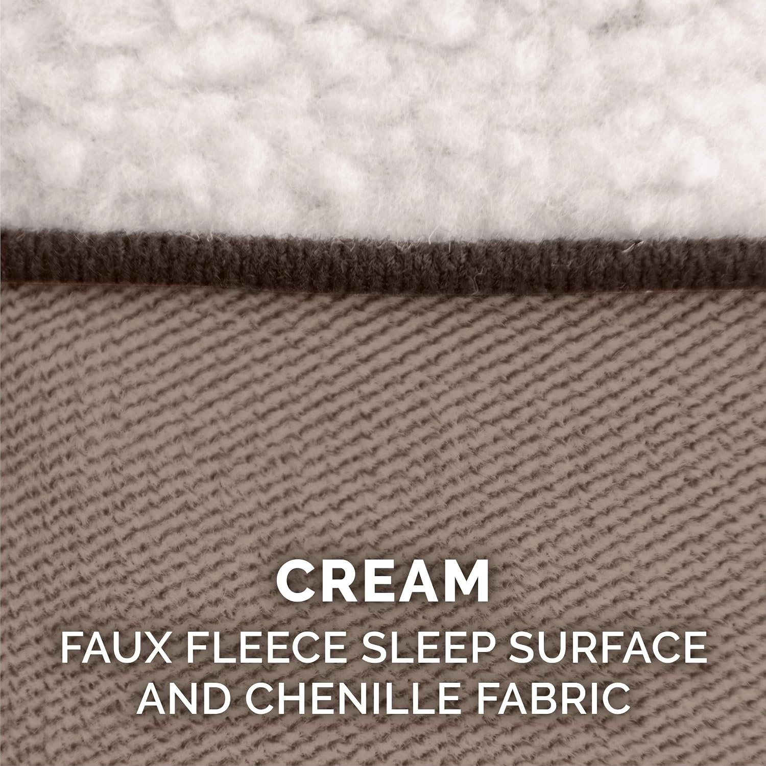 image:imageFurHaven Dog Bed Cover Replacement SofaStyle Design with Soft Breathable Fabric for Cozy Comfort Machine Washable Jumbo Plus XXL Plush amp Velvet Waves BrownstoneSherpa Chenille Cream