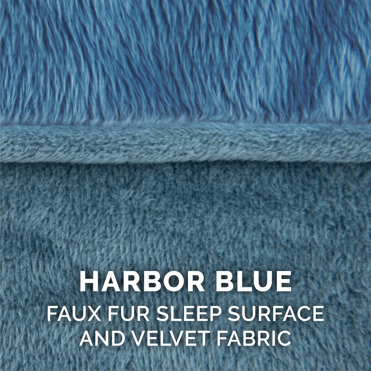 image:imageFurHaven Dog Bed Cover Replacement SofaStyle Design with Soft Breathable Fabric for Cozy Comfort Machine Washable Jumbo Plus XXL Plush amp Velvet Waves BrownstoneFaux Fur Velvet Harbor Blue
