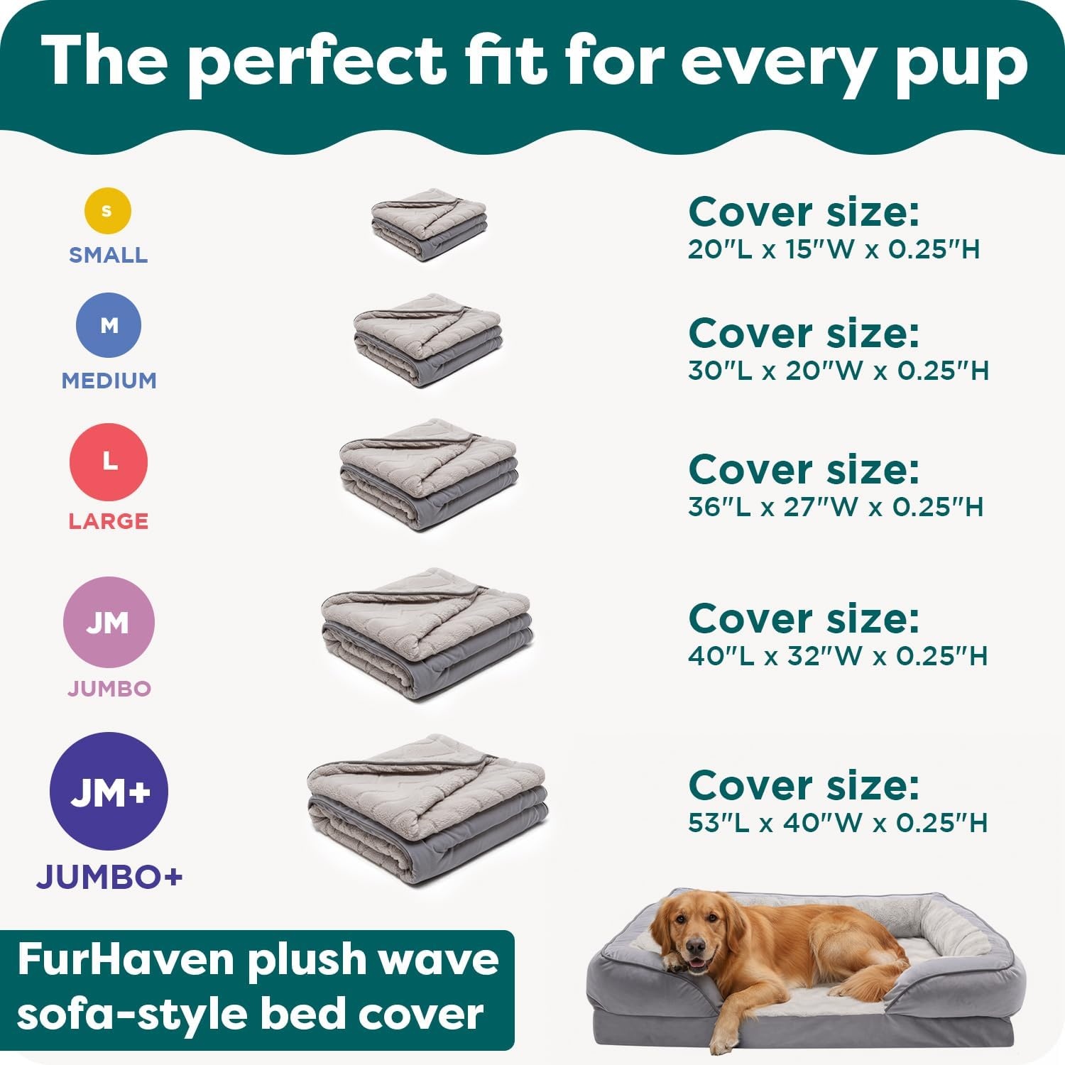 image:imageFurHaven Dog Bed Cover Replacement SofaStyle Design with Soft Breathable Fabric for Cozy Comfort Machine Washable Jumbo Plus XXL Plush amp Velvet Waves BrownstoneGranite Gray
