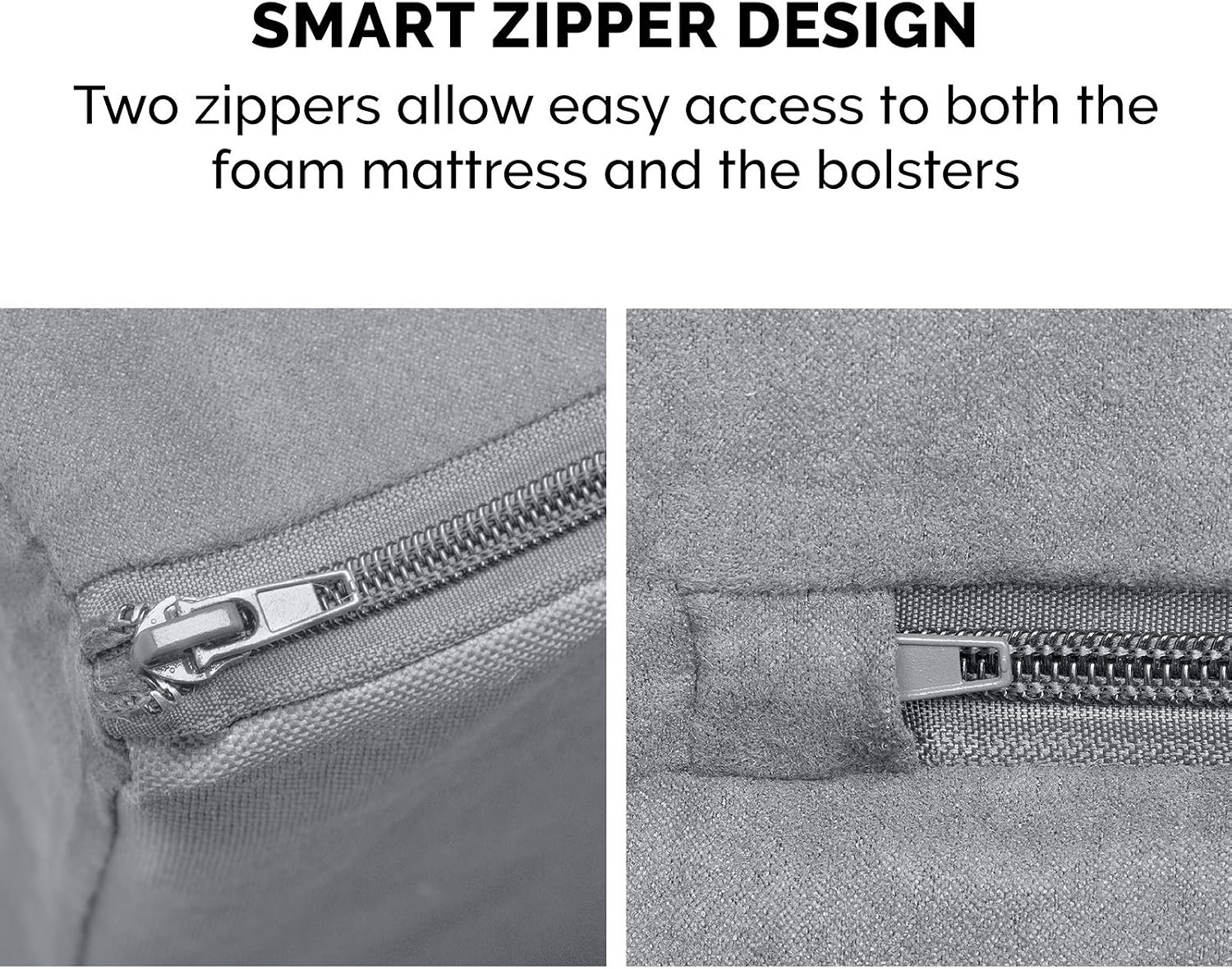 image:imageFurHaven Dog Bed Cover Replacement SofaStyle Design with Soft Breathable Fabric for Cozy Comfort Machine Washable Jumbo Plus XXL Plush amp Velvet Waves BrownstoneGray