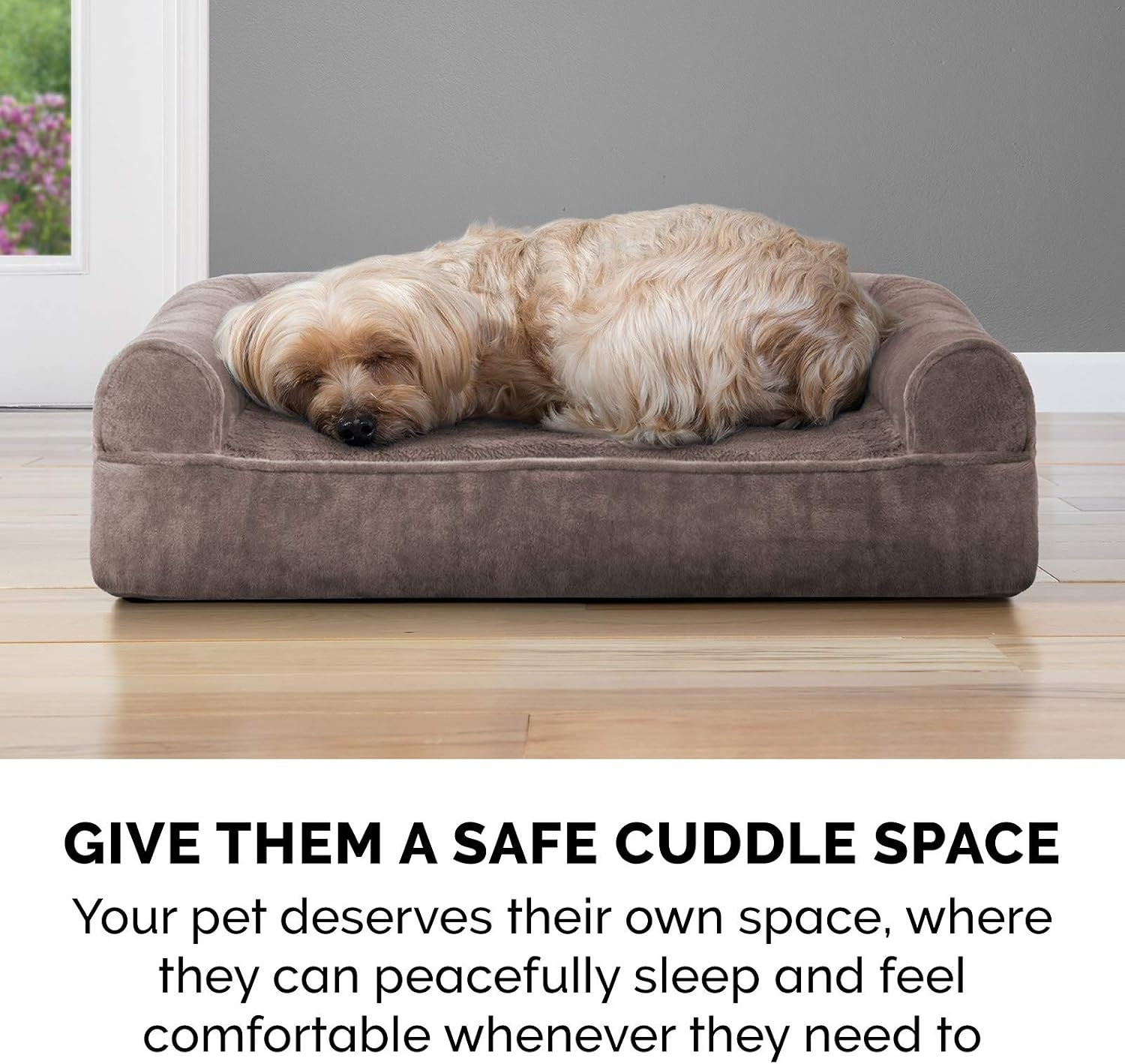image:imageFurHaven Dog Bed Cover Replacement SofaStyle Design with Soft Breathable Fabric for Cozy Comfort Machine Washable Jumbo Plus XXL Plush amp Velvet Waves BrownstoneFaux Fur Velvet Driftwood Brown