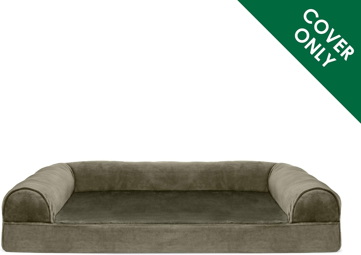 image:imageFurHaven Dog Bed Cover Replacement SofaStyle Design with Soft Breathable Fabric for Cozy Comfort Machine Washable Jumbo Plus XXL Plush amp Velvet Waves BrownstoneFaux Fur Velvet Dark Sage