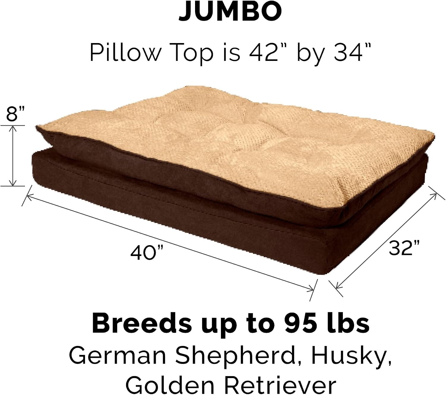 image:imageFurHaven Dog Bed Cover Replacement SofaStyle Design with Soft Breathable Fabric for Cozy Comfort Machine Washable Jumbo Plus XXL Plush amp Velvet Waves BrownstonePillow Top Minky Plush Suede French Roast