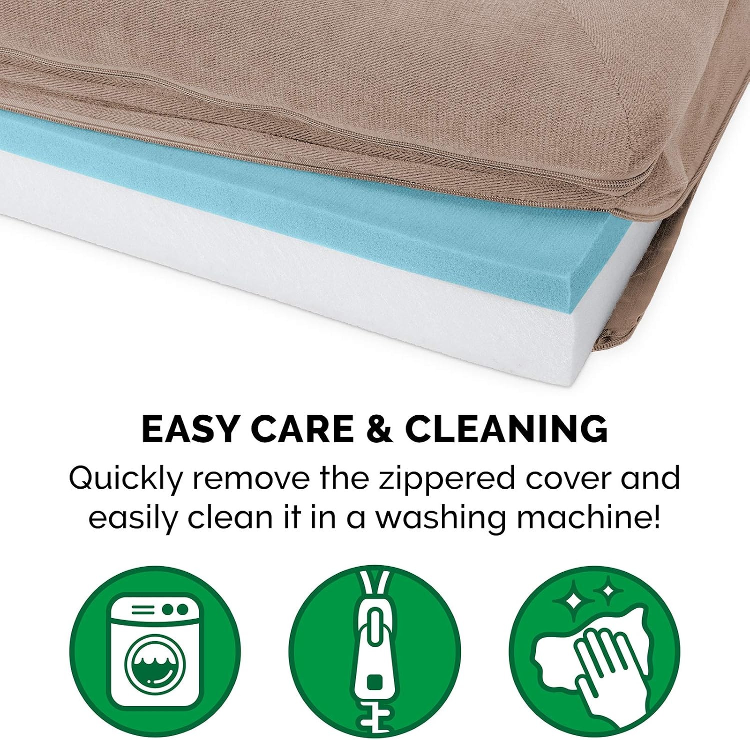 image:imageFurHaven Dog Bed Cover Replacement SofaStyle Design with Soft Breathable Fabric for Cozy Comfort Machine Washable Jumbo Plus XXL Plush amp Velvet Waves BrownstoneSherpa Chenille Cream