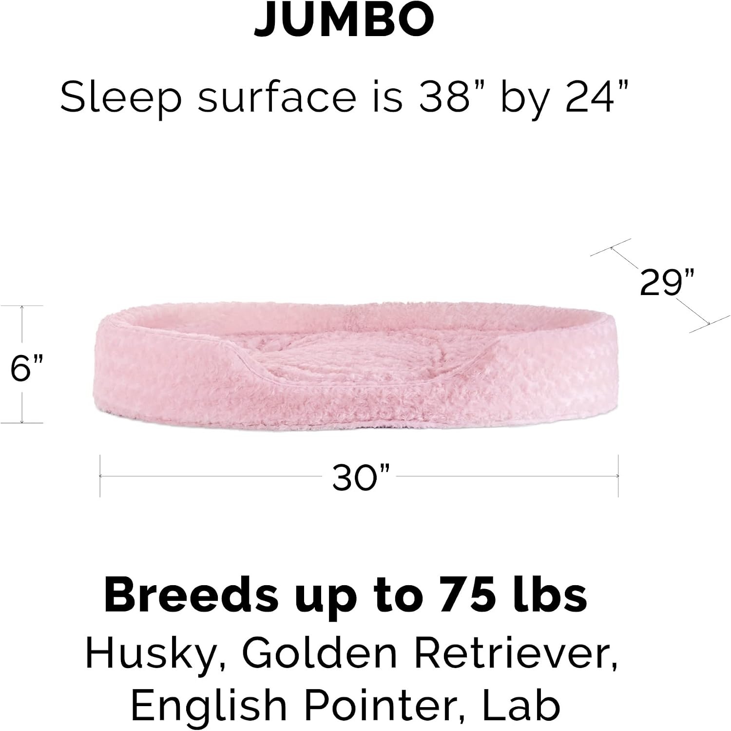 image:imageFurHaven Dog Bed for Small Dogs Oval Lounger with Soft Pillow Cushion Insert for Cozy Comfort Removable Washable Cover Small Faux Fur amp Suede GrayPlush Pink