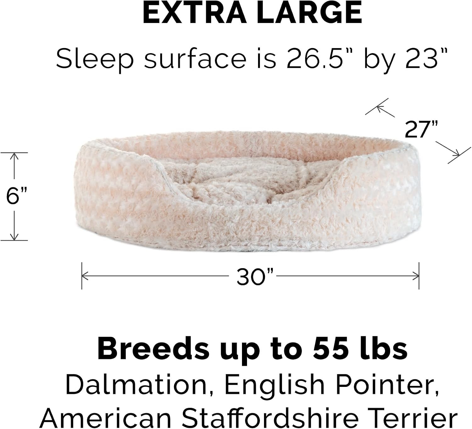 image:imageFurHaven Dog Bed for Small Dogs Oval Lounger with Soft Pillow Cushion Insert for Cozy Comfort Removable Washable Cover Small Faux Fur amp Suede GrayPlush Cream