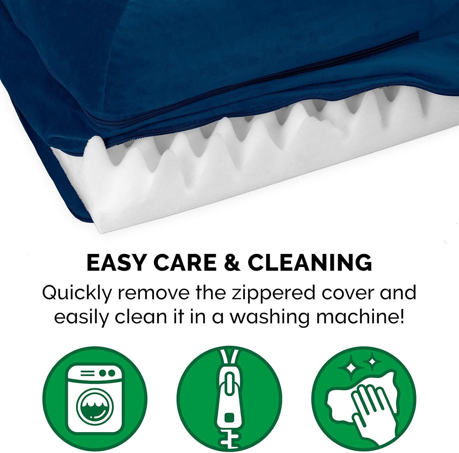 image:imageFurHaven Orthopedic Dog Bed for Large Dogs LShaped Chaise Contour Mattress with Solid Orthopedic Foam Slab for Joint Support Removable Washable Cover Jumbo Plus XXL Faux Fur amp Suede EspressoDeep Sapphire