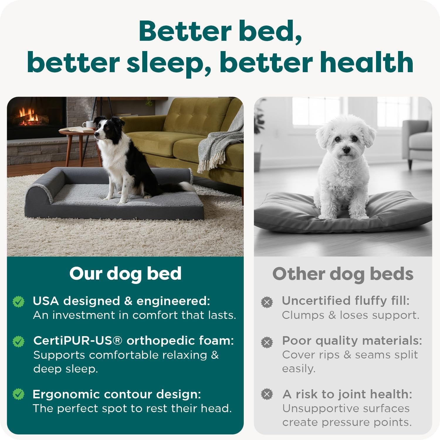 image:imageFurHaven Orthopedic Dog Bed for Large Dogs LShaped Chaise Contour Mattress with Solid Orthopedic Foam Slab for Joint Support Removable Washable Cover Jumbo Plus XXL Faux Fur amp Suede EspressoDeep Sapphire