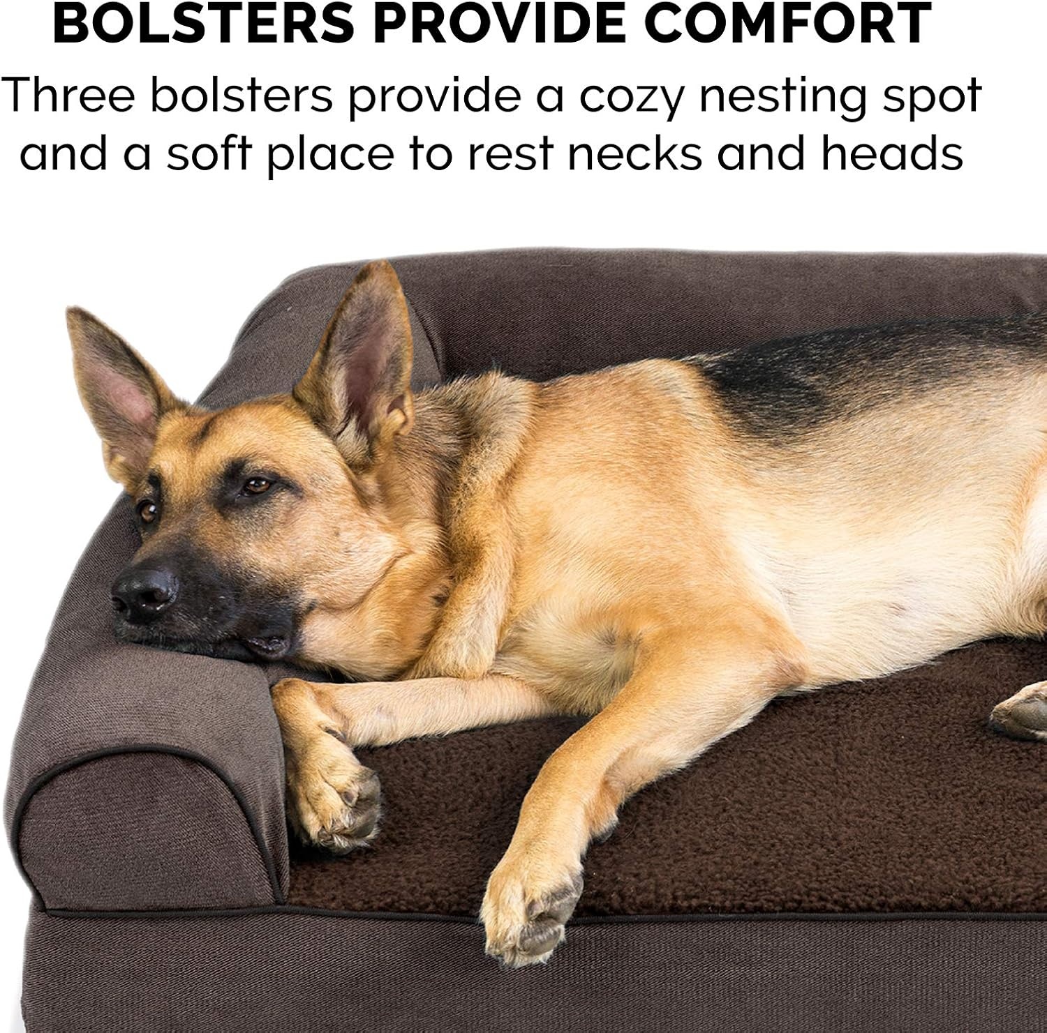 image:imageFurHaven Orthopedic Dog Bed for Large Dogs SofaStyle with Cool GelTop Foam with a Solid Orthopedic Foam Base for Joint Support Removable Washable Cover Jumbo XL Plush amp Suede GrayCoffee