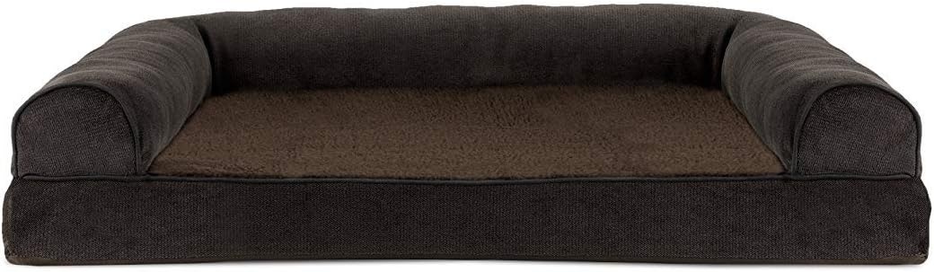image:imageFurHaven Orthopedic Dog Bed for Large Dogs SofaStyle with Cool GelTop Foam with a Solid Orthopedic Foam Base for Joint Support Removable Washable Cover Jumbo XL Plush amp Suede GrayCoffee