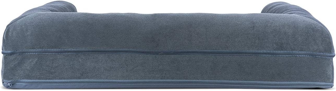 image:imageFurHaven Orthopedic Dog Bed for Large Dogs SofaStyle with Cool GelTop Foam with a Solid Orthopedic Foam Base for Joint Support Removable Washable Cover Jumbo XL Plush amp Suede GrayOrion Blue