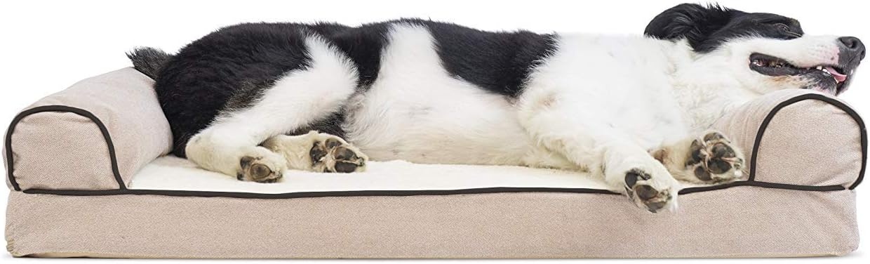 image:imageFurHaven Orthopedic Dog Bed for Large Dogs SofaStyle with Cool GelTop Foam with a Solid Orthopedic Foam Base for Joint Support Removable Washable Cover Jumbo XL Plush amp Suede GrayCream