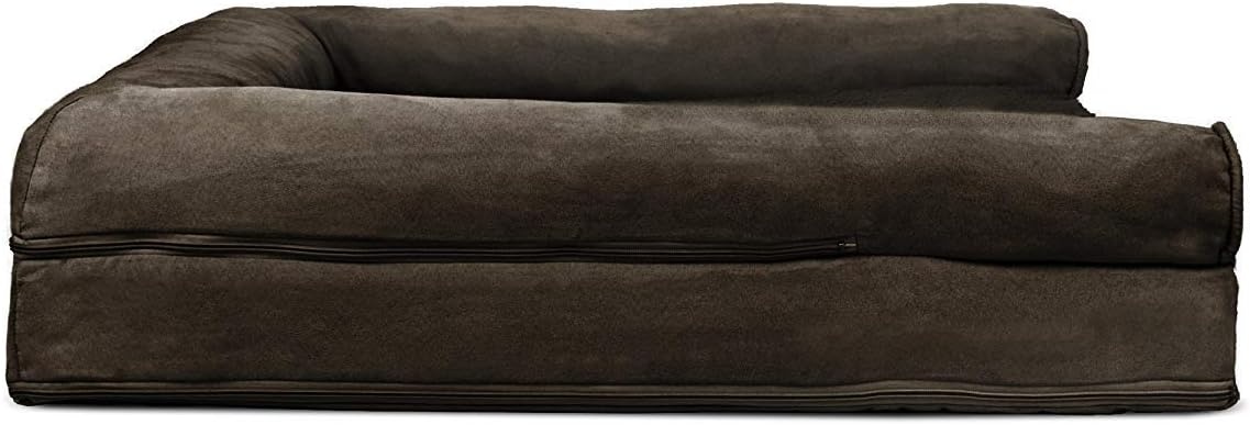 image:imageFurHaven Orthopedic Dog Bed for Large Dogs SofaStyle with Cool GelTop Foam with a Solid Orthopedic Foam Base for Joint Support Removable Washable Cover Jumbo XL Plush amp Suede GrayEspresso