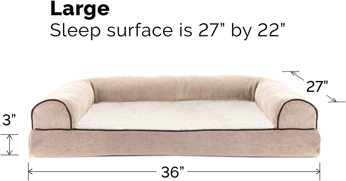 image:imageFurHaven Orthopedic Dog Bed for Large Dogs SofaStyle with Cool GelTop Foam with a Solid Orthopedic Foam Base for Joint Support Removable Washable Cover Jumbo XL Plush amp Suede GrayCream