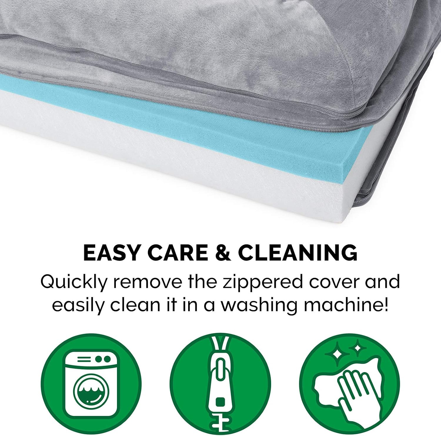 image:imageFurHaven Orthopedic Dog Bed for Large Dogs SofaStyle with Cool GelTop Foam with a Solid Orthopedic Foam Base for Joint Support Removable Washable Cover Jumbo XL Plush amp Suede GraySmoke Gray