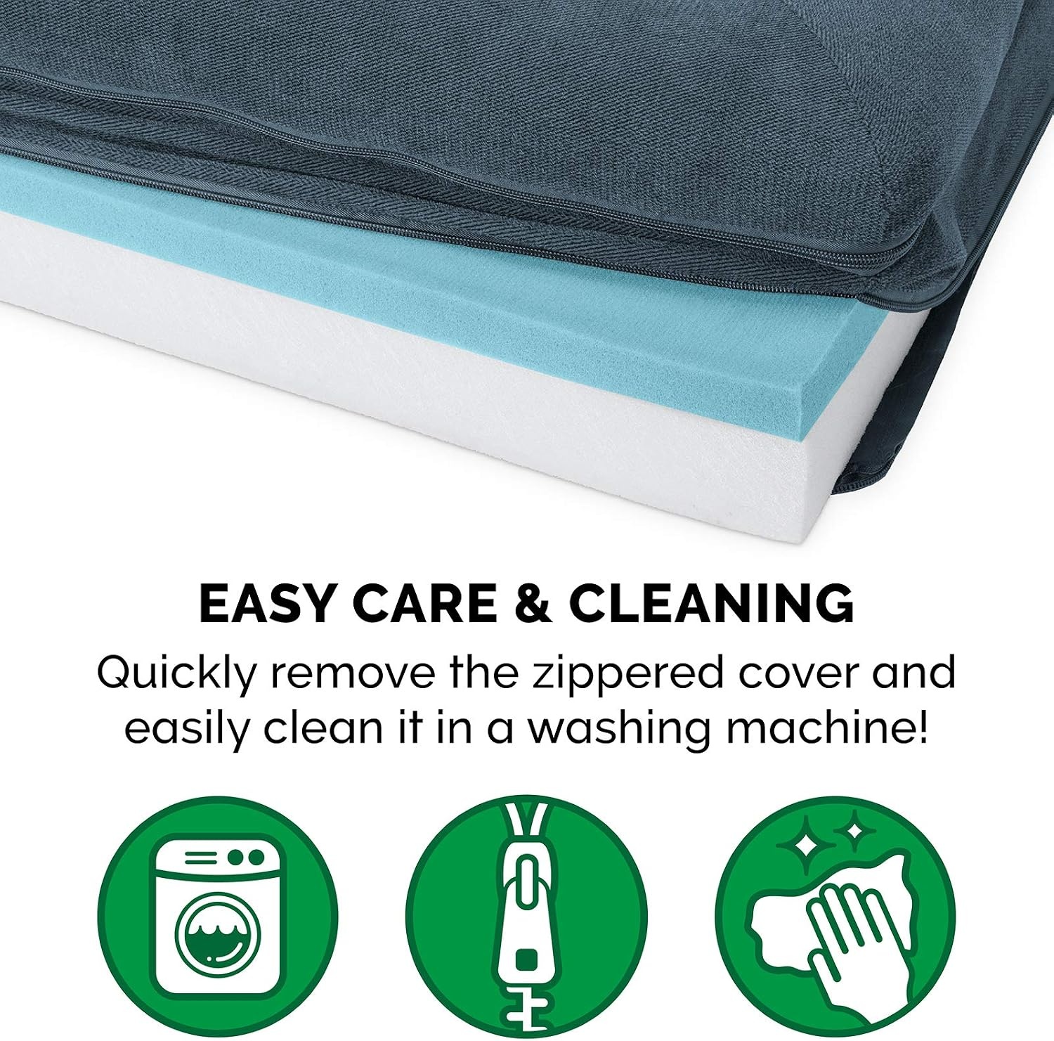 image:imageFurHaven Orthopedic Dog Bed for Large Dogs SofaStyle with Cool GelTop Foam with a Solid Orthopedic Foam Base for Joint Support Removable Washable Cover Jumbo XL Plush amp Suede GrayOrion Blue
