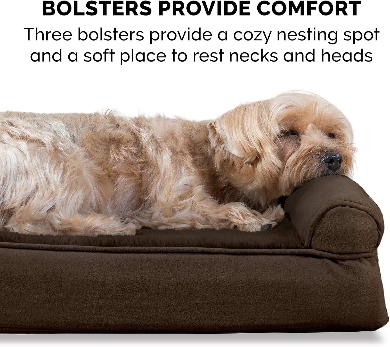 image:imageFurHaven Orthopedic Dog Bed for Large Dogs SofaStyle with Cool GelTop Foam with a Solid Orthopedic Foam Base for Joint Support Removable Washable Cover Jumbo XL Plush amp Suede GrayEspresso