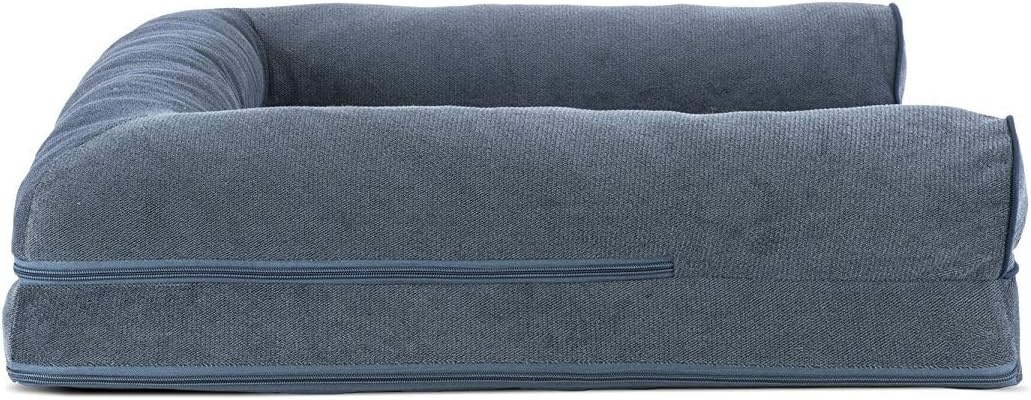 image:imageFurHaven Orthopedic Dog Bed for Large Dogs SofaStyle with Cool GelTop Foam with a Solid Orthopedic Foam Base for Joint Support Removable Washable Cover Jumbo XL Plush amp Suede GrayOrion Blue