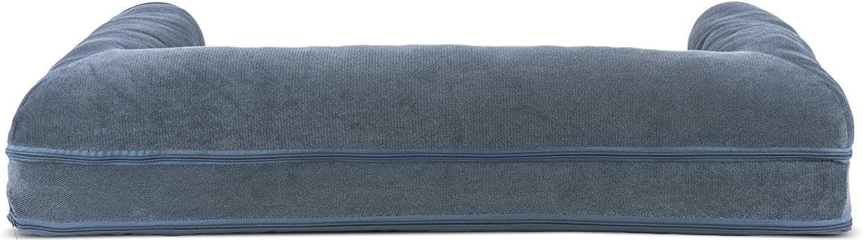image:imageFurHaven Orthopedic Dog Bed for Large Dogs SofaStyle with Cool GelTop Foam with a Solid Orthopedic Foam Base for Joint Support Removable Washable Cover Jumbo XL Plush amp Suede GrayOrion Blue