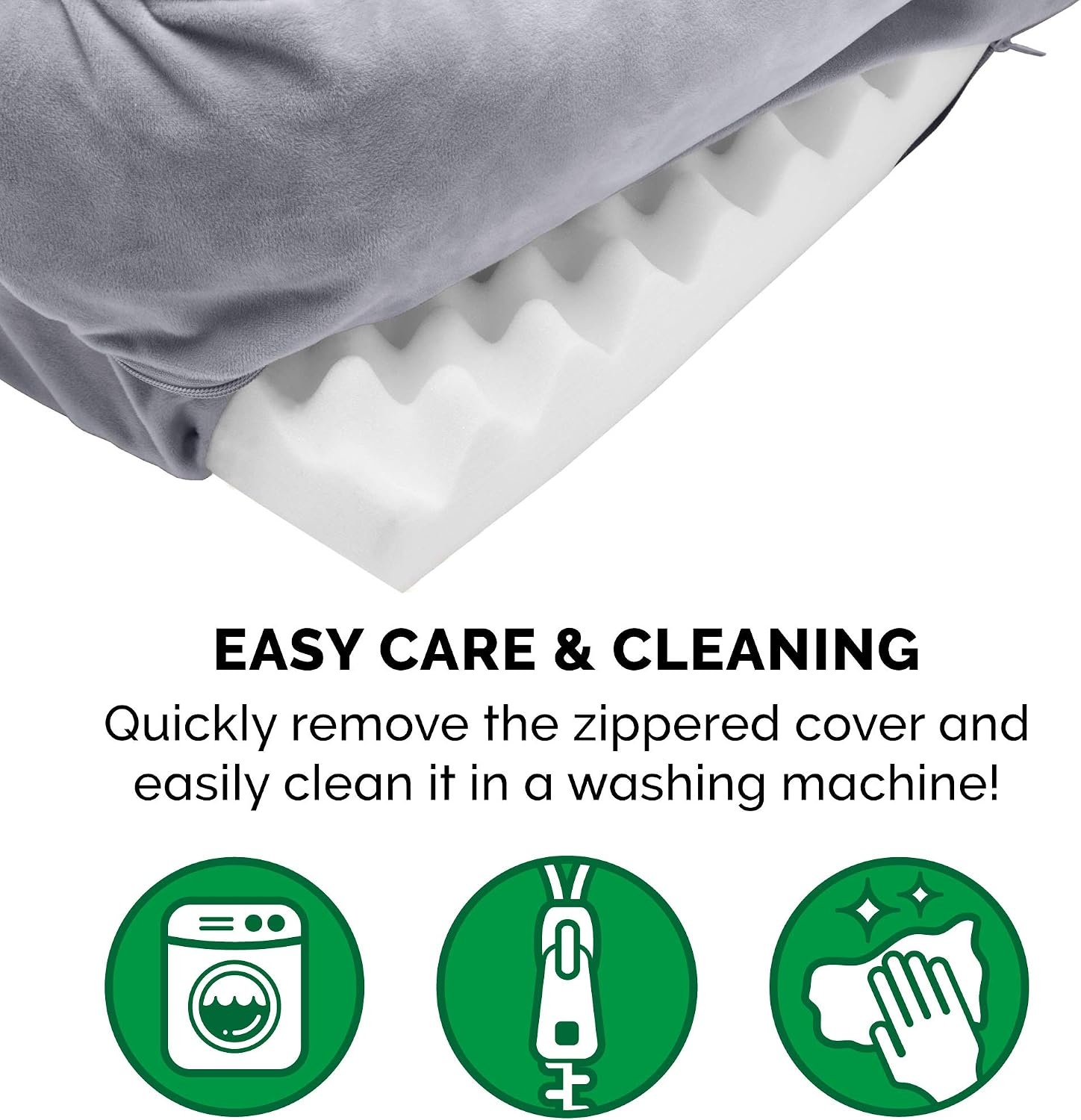 image:imageFurHaven Orthopedic Dog Bed for Medium Dogs Perfect Comfort Sofa with Removable Bolsters with Orthopedic Egg Crate Foam for Joint Support Washable Cover Medium Plush amp Velvet Waves BrownstoneGranite Gray