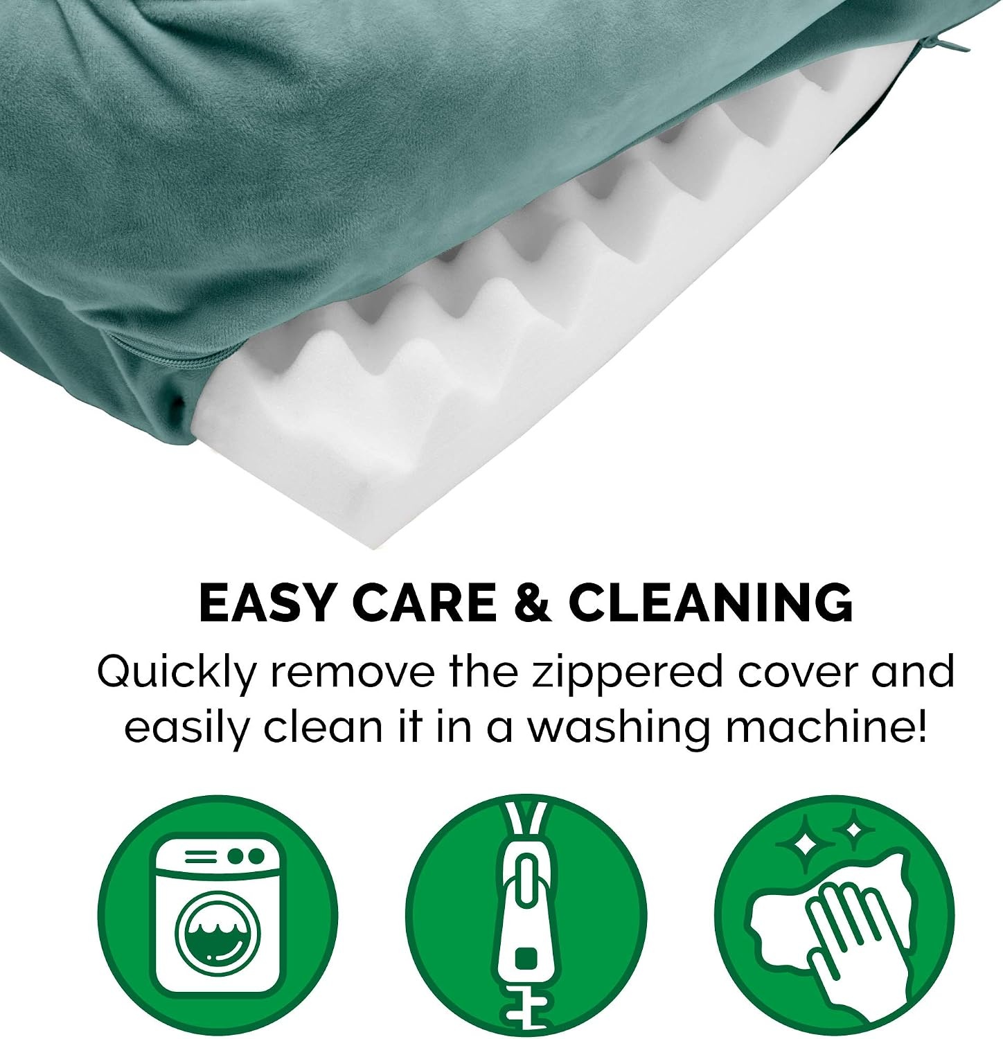 image:imageFurHaven Orthopedic Dog Bed for Medium Dogs Perfect Comfort Sofa with Removable Bolsters with Orthopedic Egg Crate Foam for Joint Support Washable Cover Medium Plush amp Velvet Waves BrownstoneCeladon Green